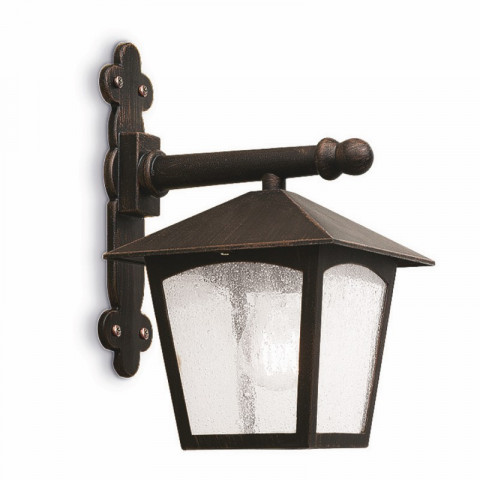 Applique edipo, aluminium et verre, marron