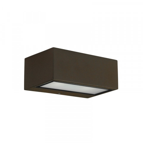 Applique halogène nemesis, aluminium et verre, marron