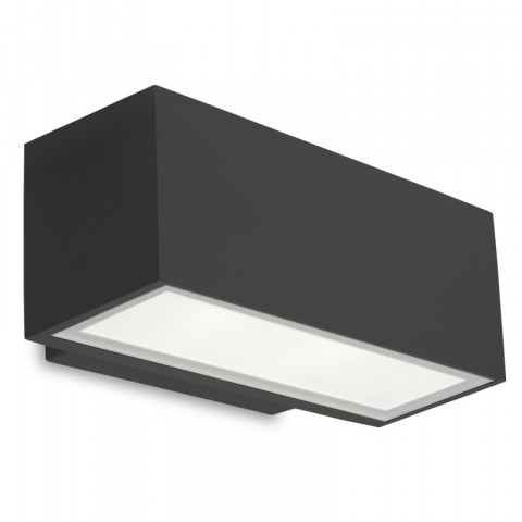 Applique led 17,5w afrodita, aluminium et verre, gris urbain