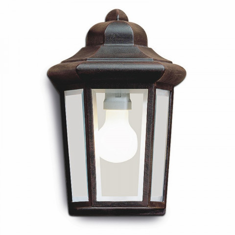 Applique perseo, aluminium et verre, marron