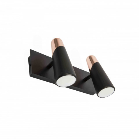 Aplique murale cuivre noir lao 2 ampoules