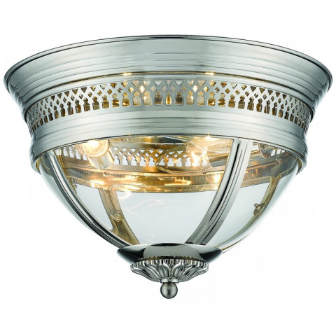 Plafonnier nickel york 3 lumières