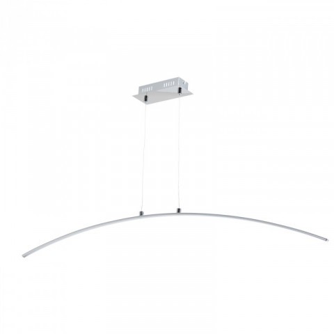 Suspension argentée techno 1 ampoule 110 cm