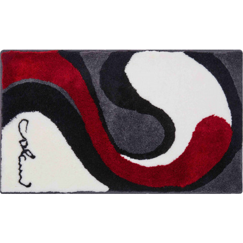 Tapis de salle de bain colani 7b gris / blanc 80 x 150 cm