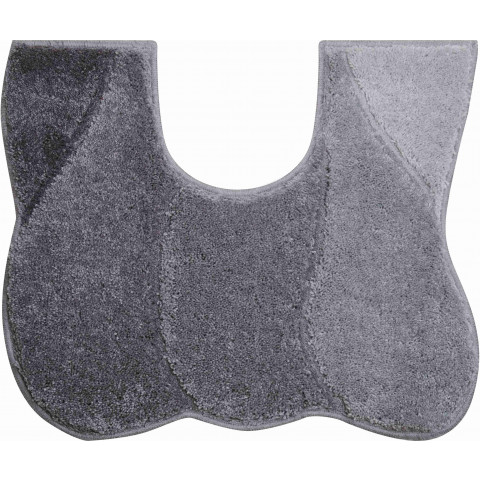 Tapis de salle de bain curts gris contour wc 50 x 60 cm