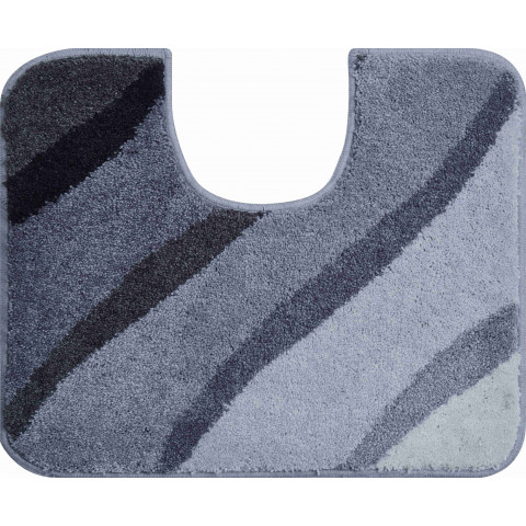 Tapis de salle de bain duna gris contour wc 50 x 60 cm