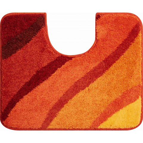 Tapis de salle de bain duna orange contour wc 50 x 60 cm