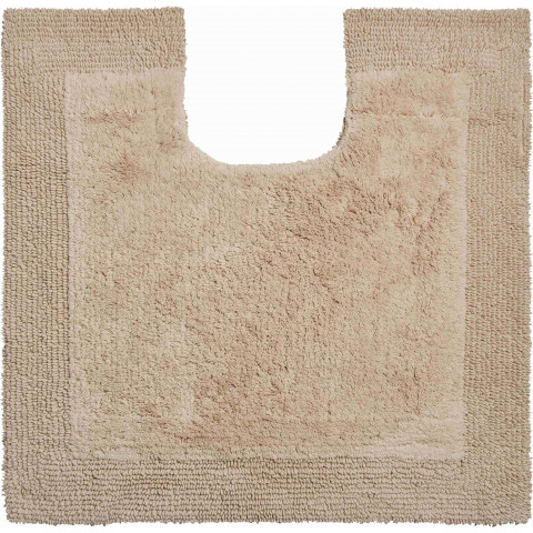 Tapis de salle de bain luxor beige contour wc 60 x 60 cm