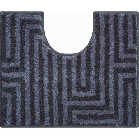 Tapis de salle de bain aruba anthracite contour wc 50 x 60 cm