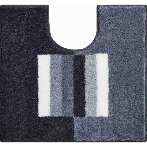 Tapis de salle de bain capricio gris contour wc 50 x 60 cm
