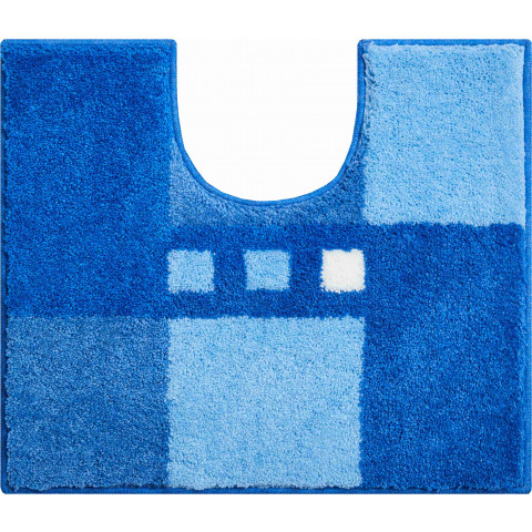 Tapis de salle de bain merkur bleu contour wc 50 x 60 cm