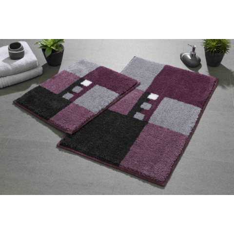 Tapis de salle de bain merkur violet set - 2 pcs ( tapis 40x50cm + tapis 50x80cm)