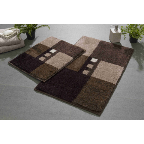Tapis de salle de bain merkur marron set - 2 pcs ( tapis 40x50cm + tapis 50x80cm)