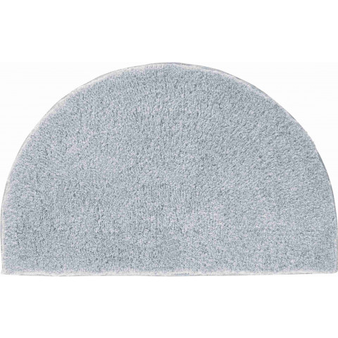 Tapis de salle de bain lex argent demi cercle 50 x 80 cm