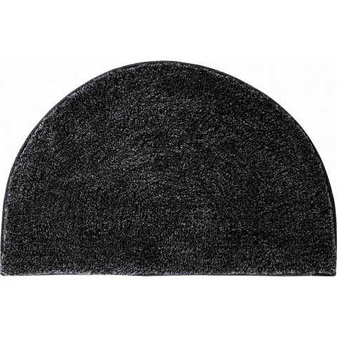 Tapis de salle de bain lex anthracite demi cercle 50 x 80 cm