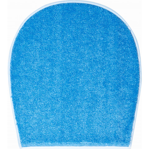 Tapis de salle de bain luca bleu housse pour abattant wc 47 x 50 cm