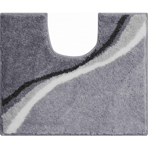 Tapis de salle de bain luca gris contour wc 50 x 60 cm