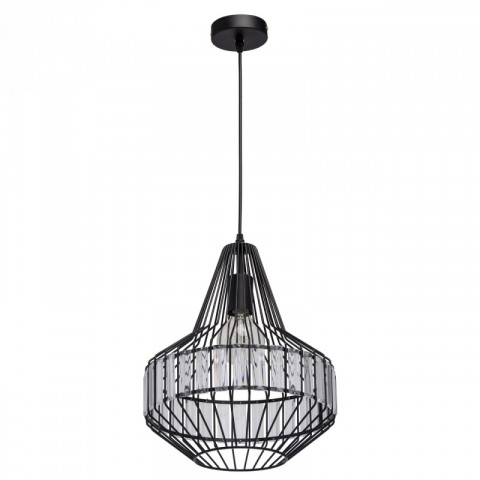 Suspension noire loft 1 ampoule 152 cm