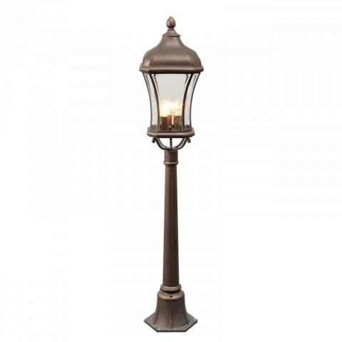 Borne d'extérieur marron street 3 ampoules 127 cm