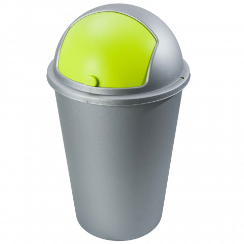 Poubelle avec couvercle verte 50 litres