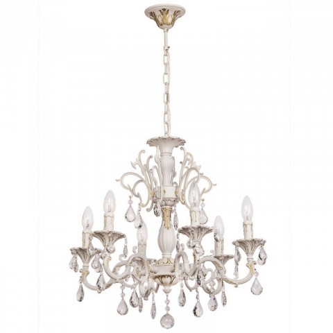 Chandelier blanc classic 6 ampoules 96 cm