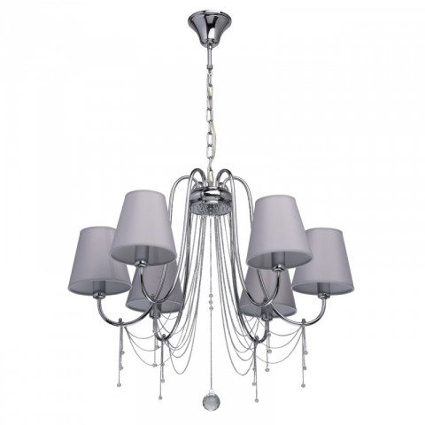 Suspension chromée elegance 6 ampoules 100 cm