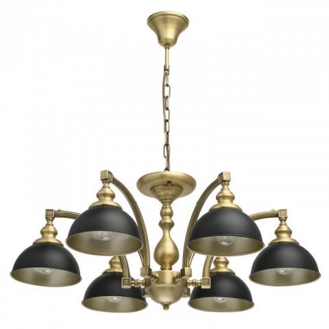 Suspension laiton neoclassic 6 ampoules 80 cm