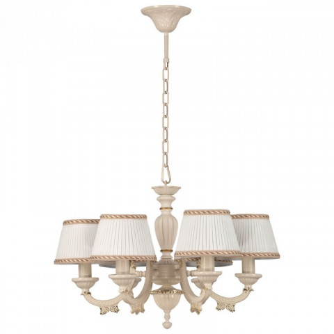 Chandelier beige classic 6 ampoules 80 cm