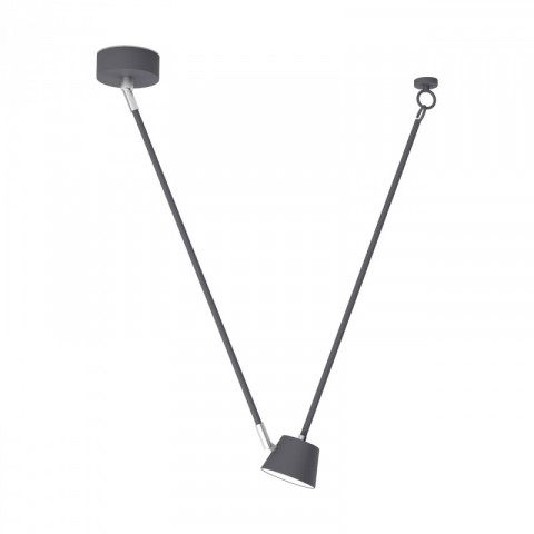 Plafonnier gris techno 1 ampoule 67 cm