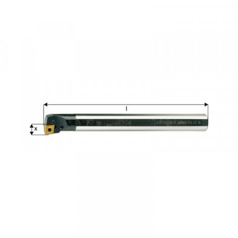 Barre d'alésage ISO 95° A..-PCLNR/L, à arrosage interne, Désignation : A25R PCLNL 12, Ø queue - dg7 25 mm, Dimensions Ø min. 32 mm