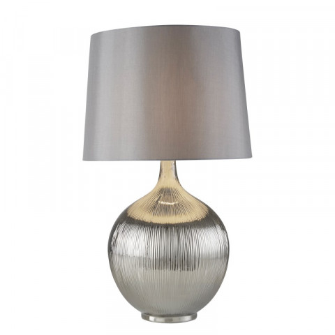 Lampe glenmont, céramique chromée, avec abat-jour