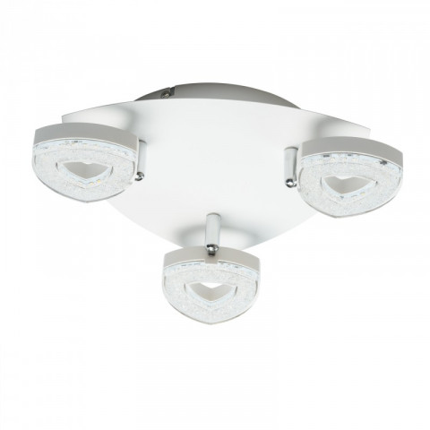 Plafonnier blanc techno 3 ampoules 16 cm