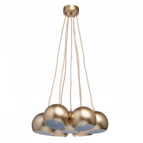Suspension marron techno 7 ampoules 120 cm