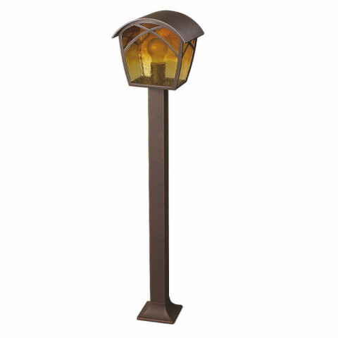 Borne alba, 95cm, aluminium et verre, marron