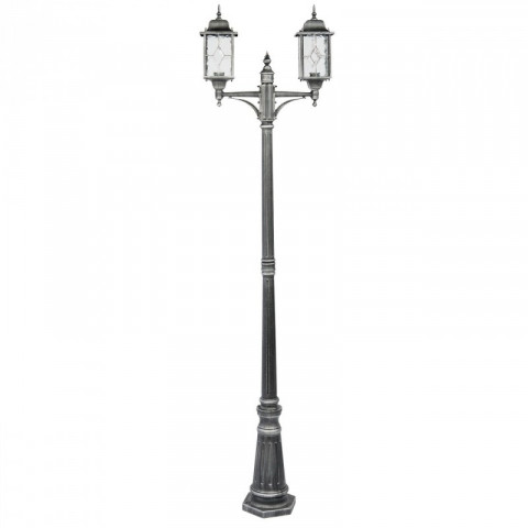 Borne d'extérieur noire street 2 ampoules 225 cm