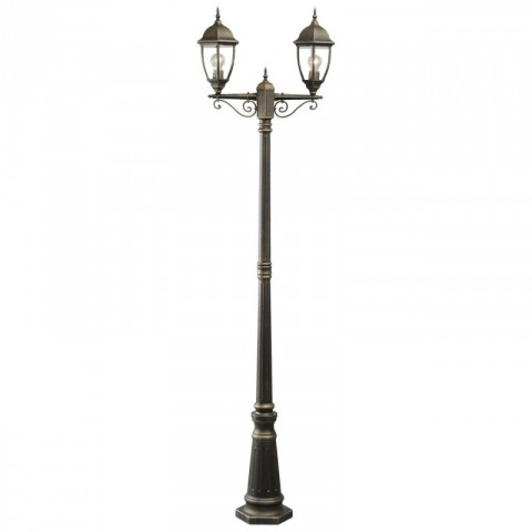 Borne d'extérieur noire street 2 ampoules 228 cm