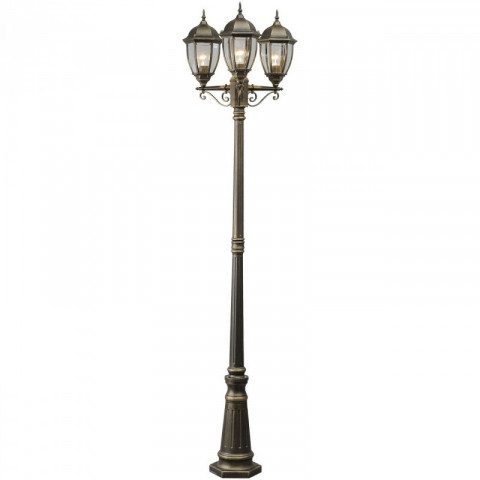 Borne d'extérieur noire street 3 ampoules 228 cm