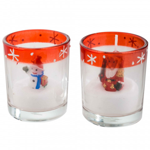 Bougie figurine dans un verre 6x5cm