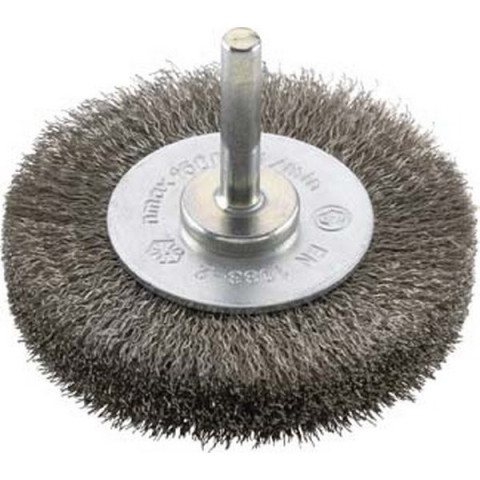 Brosse circulaire pour outils, fil d'acier inoxydable, ondulé, Ø de la brosse : 60 mm, Epaisseur du fil 0,20 mm, Larg. : de travail 18 mm
