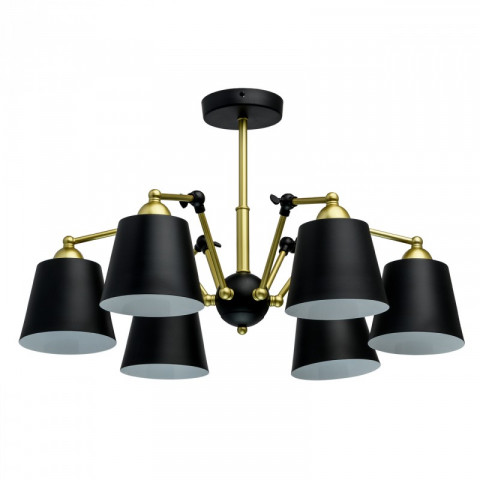 Suspension dorée megapolis 6 ampoules 40 cm