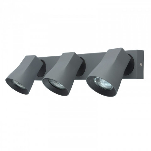Spot gris techno 3 ampoules 12 cm