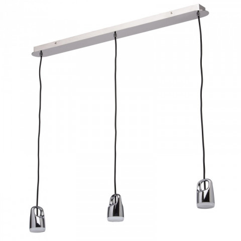 Suspension chromée techno 3 ampoules 195 cm