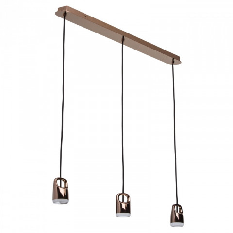 Suspension cuivre techno 3 ampoules 195 cm