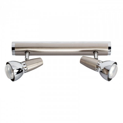 Spot chromé techno 2 ampoules 14 cm