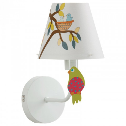 Applique murale blanche kinder 1 ampoule 23 cm