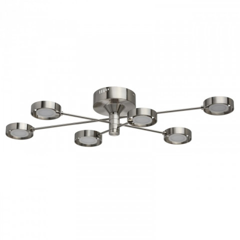 Plafonnier argenté techno 6 ampoules 14 cm