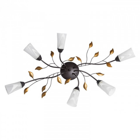 Plafonnier marron flora 6 ampoules 20 cm