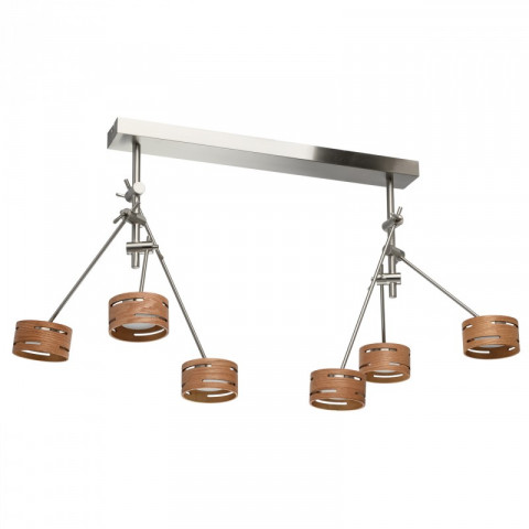 Suspension argentée megapolis 6 ampoules 54 cm