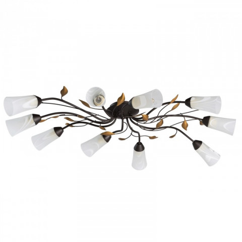 Plafonnier marron flora 10 ampoules 20 cm