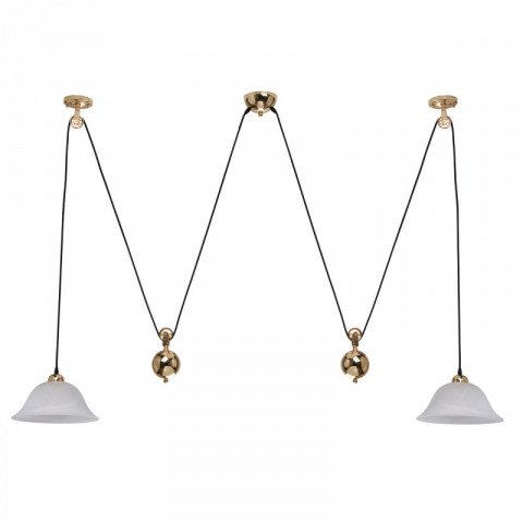 Suspension dorée classic 2 ampoules 71 cm